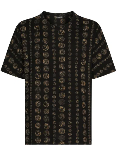 Dolce & Gabbana Graphic-print Short-sleeve T-shirt In Black