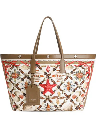 Dolce & Gabbana Graphic-print Shoulder Bag In White