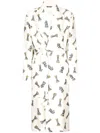 Dolce & Gabbana Silk Twill Robe With Chess-piece Print In White