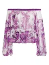 Dolce & Gabbana Sheer Off-the-shoulder Top With Elasticated Accents