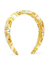 Dolce & Gabbana Graphic-print Silk Hair Band In Yellow