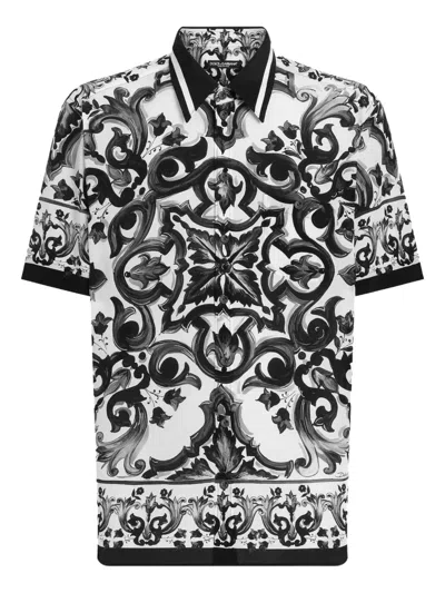 Dolce & Gabbana Seidenhemd Mit Grafischem Print In Multi