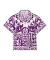 Dolce & Gabbana Seidenhemd Mit Grafischem Print In Purple