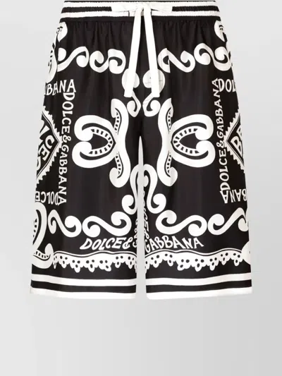 DOLCE & GABBANA GRAPHIC PRINT SILK SHORTS
