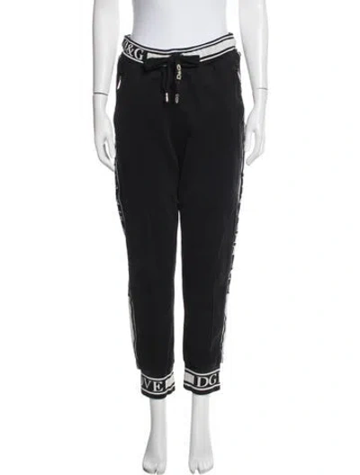 Pre-owned Dolce & Gabbana Graphic Print Sweatpants In Black