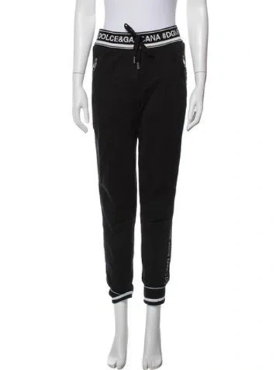 Pre-owned Dolce & Gabbana Graphic Print Sweatpants In Black