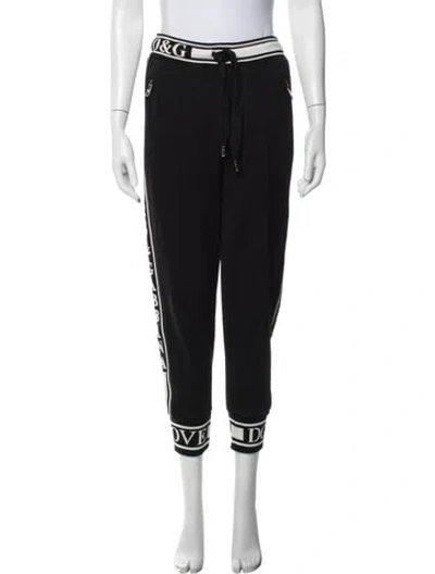 Pre-owned Dolce & Gabbana Graphic Print Sweatpants In Black