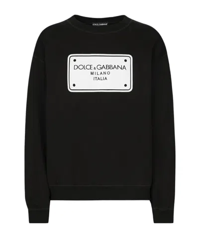 DOLCE & GABBANA DOLCE  GABBANA DG LOGO TAG CREWNECK SWEATSHIRT