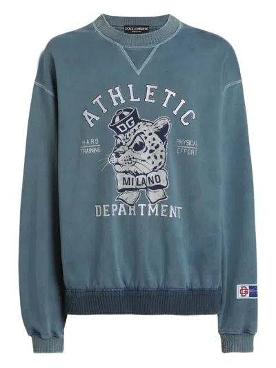 Dolce & Gabbana Graphic-print Sweatshirt In Blue