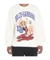 Dolce & Gabbana Sweatshirt With Pin-up Print In Neutral