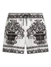 Dolce & Gabbana Graphic-print Swim Shorts In Black