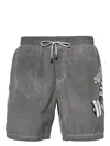 Dolce & Gabbana Graphic-print Swim Shorts In Grey