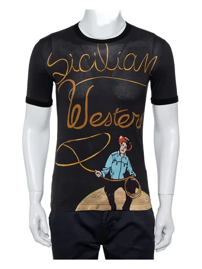 Pre-owned Dolce & Gabbana Graphic-print T-shirt In Black