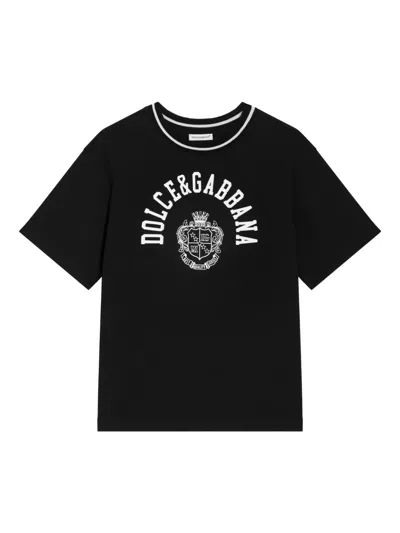Dolce & Gabbana Kids' Graphic-print T-shirt In Black