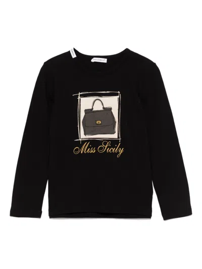 Dolce & Gabbana Kids' Graphic Print T-shirt In Black