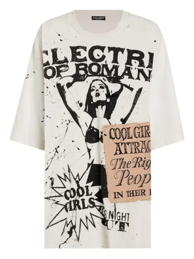 Dolce & Gabbana Printed Cotton T-shirt In Animal Print
