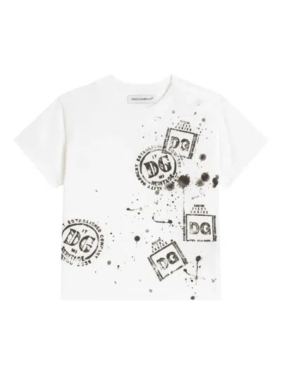 Dolce & Gabbana Babies' Graphic-print T-shirt In White