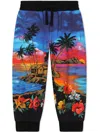 Dolce & Gabbana Graphic-print Tapered Sweatpants In Black
