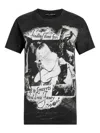 Dolce & Gabbana Graphic Print Cotton T-shirt With Ribbed Neck In Black