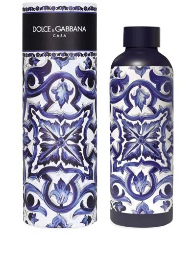 Dolce & Gabbana Graphic-print Thermos In Blue