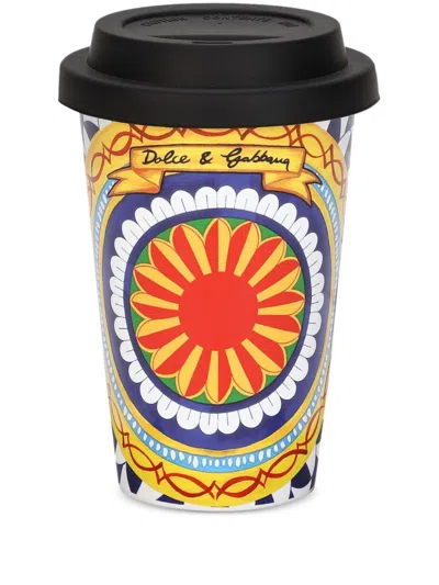 Dolce & Gabbana Graphic-print Travel Mug In Yellow