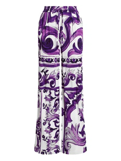 Dolce & Gabbana Hose Mit Grafischem Print In White