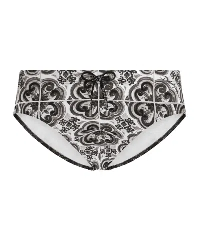 DOLCE & GABBANA DOLCE  GABBANA GRAPHIC PRINTED DRAWSTRING SWIM TRUNKS