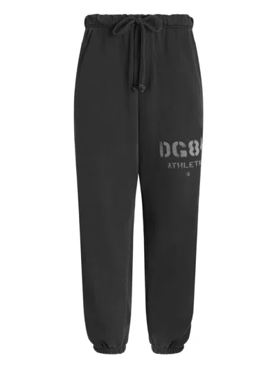 Dolce & Gabbana Trousers Elastic Cuffs Side Stripes Design In Black