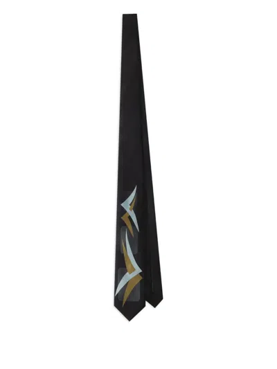 Dolce & Gabbana Vintage-print Twill Tie In Black