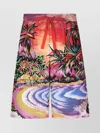 Dolce & Gabbana Bermuda Shorts With Hawaii Print In Multi