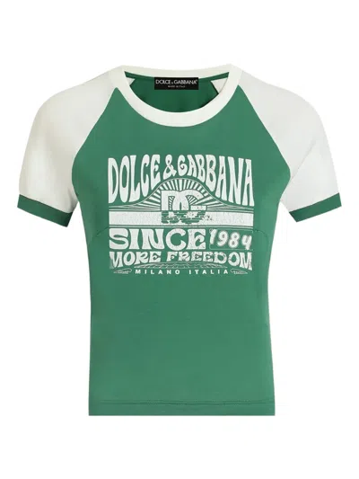 Dolce & Gabbana Graphic-print Cotton T-shirt In Multi