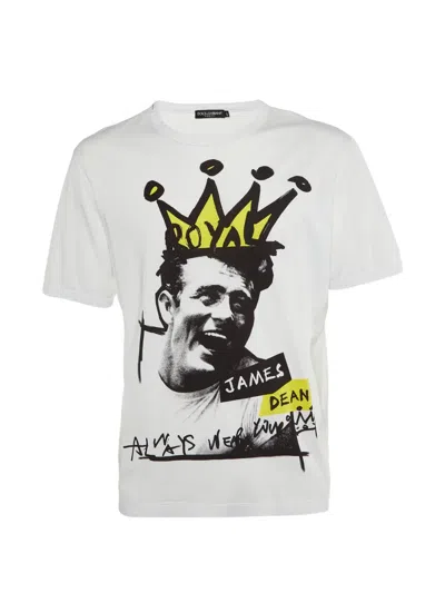 Pre-owned Dolce & Gabbana Graphic-print Crew-neck T-shirt In White