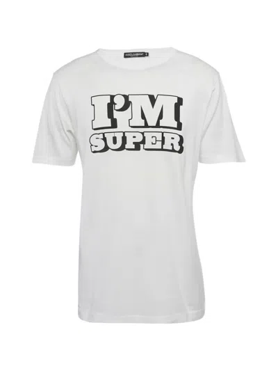 Pre-owned Dolce & Gabbana Graphic-print Short-sleeve T-shirt In White