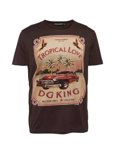 Pre-owned Dolce & Gabbana Graphic-print T-shirt In Brown