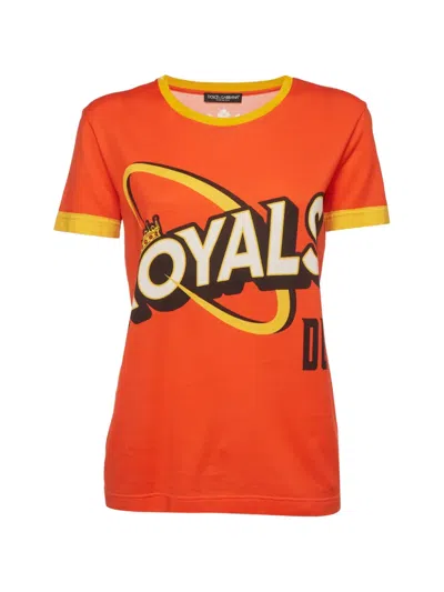 Pre-owned Dolce & Gabbana Graphic-print T-shirt In Orange
