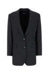 Dolce & Gabbana Graphite Wool Blazer In Blue