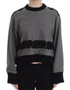 Dolce & Gabbana Gray Black Lace Wool Cashmere Sweater In Multi