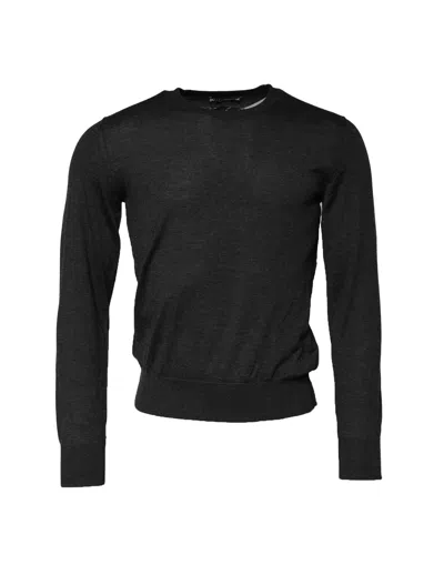 Pre-owned Dolce & Gabbana Gray Cashmere Crew Neck Sweatshirt Men's Sweater ()