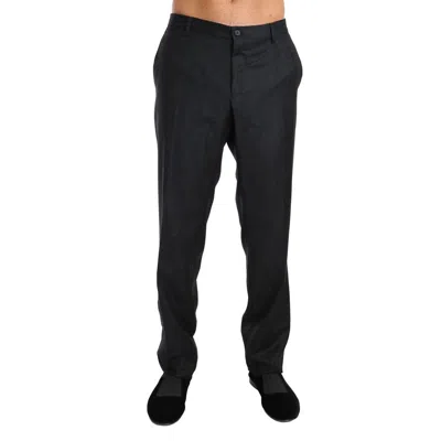 Dolce & Gabbana Cotton Formal Trousers In Black