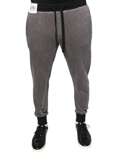 Pre-owned Dolce & Gabbana Gray Cotton Jogger Jogging Men's Pants ()