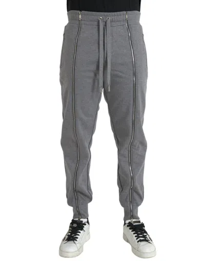 Dolce & Gabbana Gray Cotton Jogger Skinny Sweatmen's Men's Pants