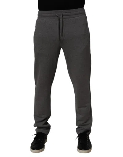 DOLCE & GABBANA GRAY COTTON JOGGER SWEATPANTS TROUSER PANTS
