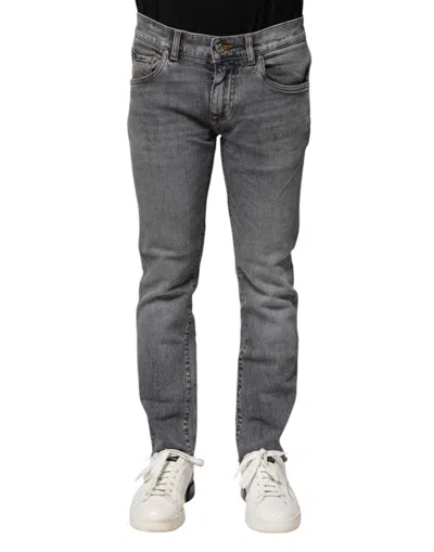 Pre-owned Dolce & Gabbana Gray Cotton Skinny Men Denim Men's Jeans ()