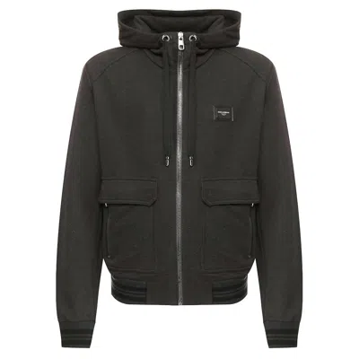 Dolce & Gabbana Gray Cotton Sweater In Green