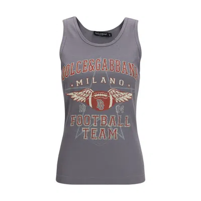 Dolce & Gabbana Gray Cotton Tank Women's Tops