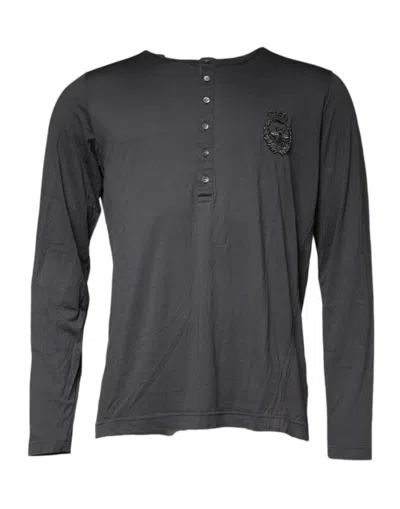 Pre-owned Dolce & Gabbana Gray Crown Bee Embroidery Pullover Men's Sweater ()