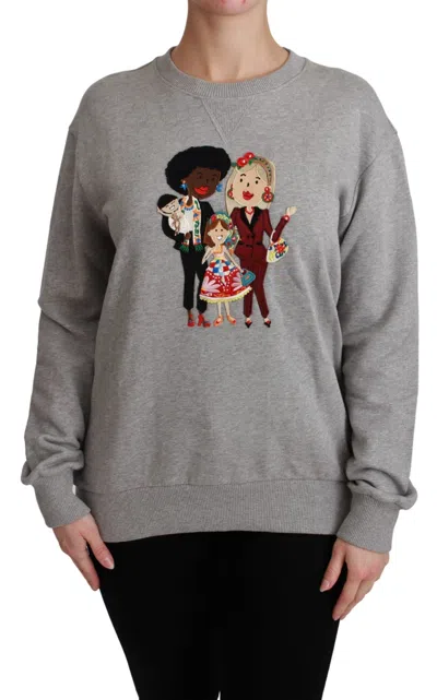 Dolce & Gabbana Gray #dgfamily Cotton Pullover Women's Sweater