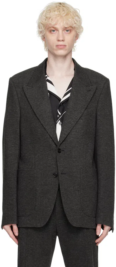 Dolce & Gabbana Gray Glen Plaid Blazer In S9000 Variante Abbin