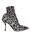 Dolce & Gabbana 90mm Leopard Stretch Jersey Ankle Boots
