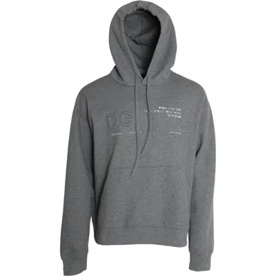 Pre-owned Dolce & Gabbana Gray Logo Cotton Hooded Sweatshirt Men's Sweater ()
